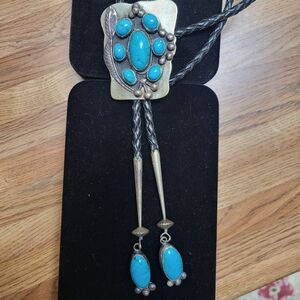 Sterling silver turquoise bolo tie